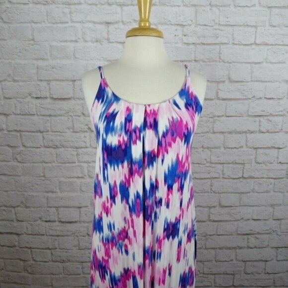New Cynthia Rowley Waterfall Hi Lo Maxi Dress Spaghetti Strap Stretch Boho XS - Picture 6 of 12